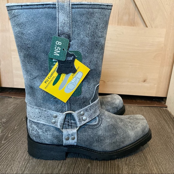 Ride Tecs Mens 13” Stone Wash Leather Harness Boots Size 8.5M  NWOB - Picture 3 of 15